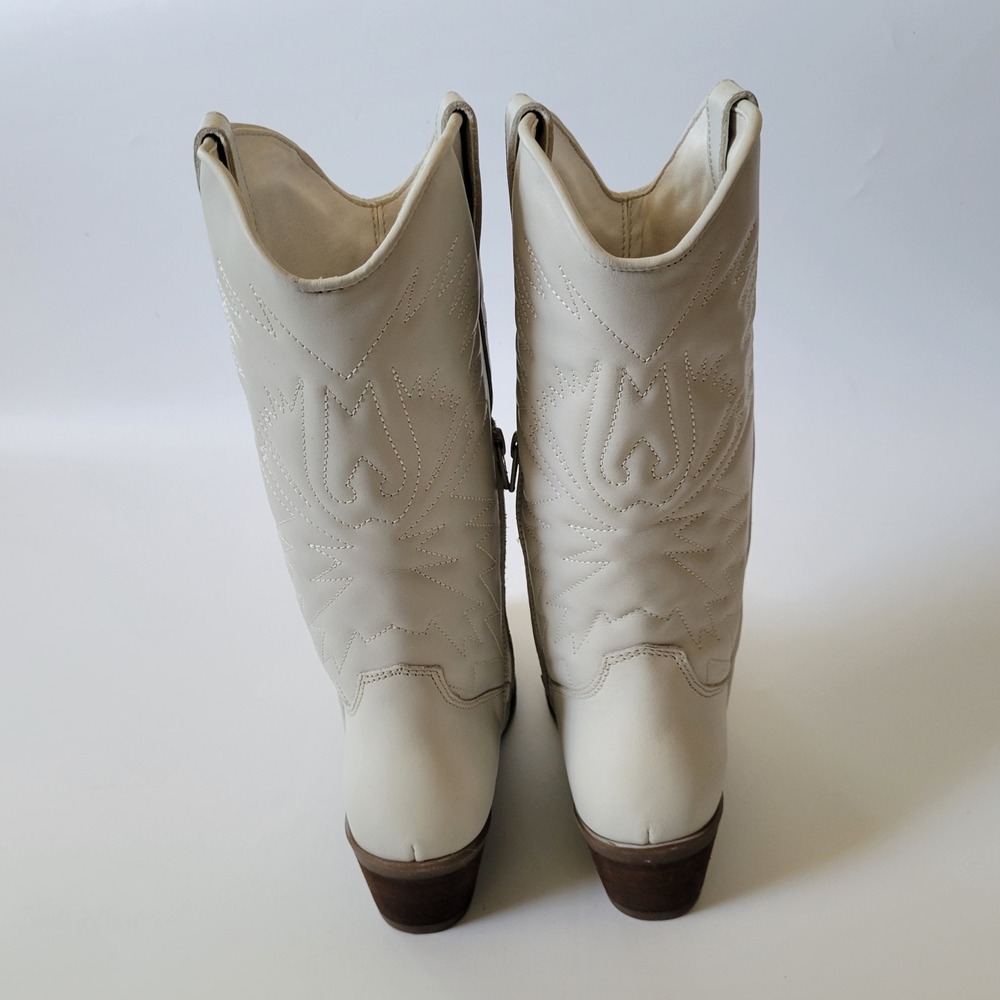 Steve Madden Hayward Western Boots 9M Ivory Knee High Cowgirl Minimalist Neutral - Picture 2 of 13